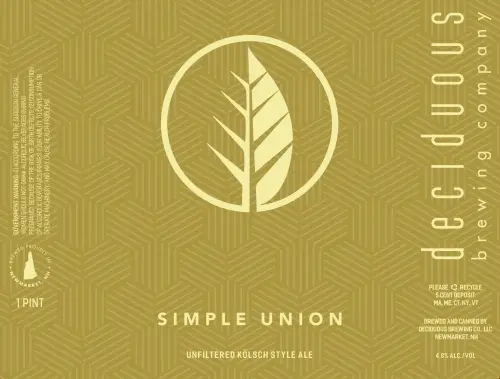 Deciduous Brewing Company Simple Union