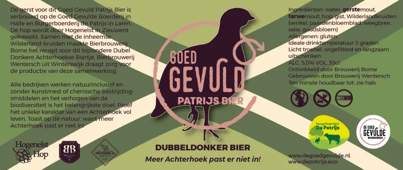 De Goedgevulde Boerderij Goed Gevuld Patrijsbier Dubbeldonker Bier