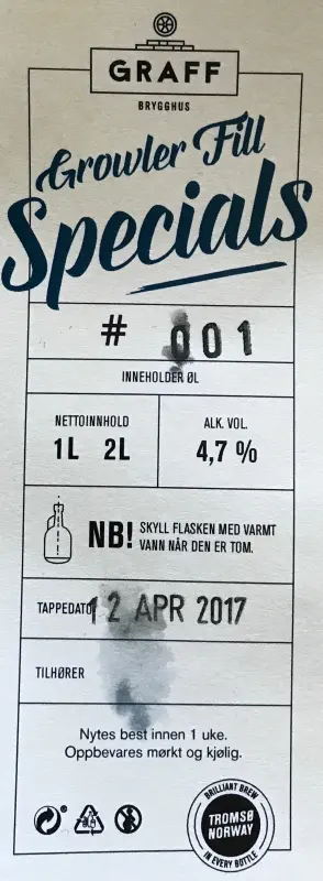 Graff Brygghus Growler Fill Specials #001 Session IPA