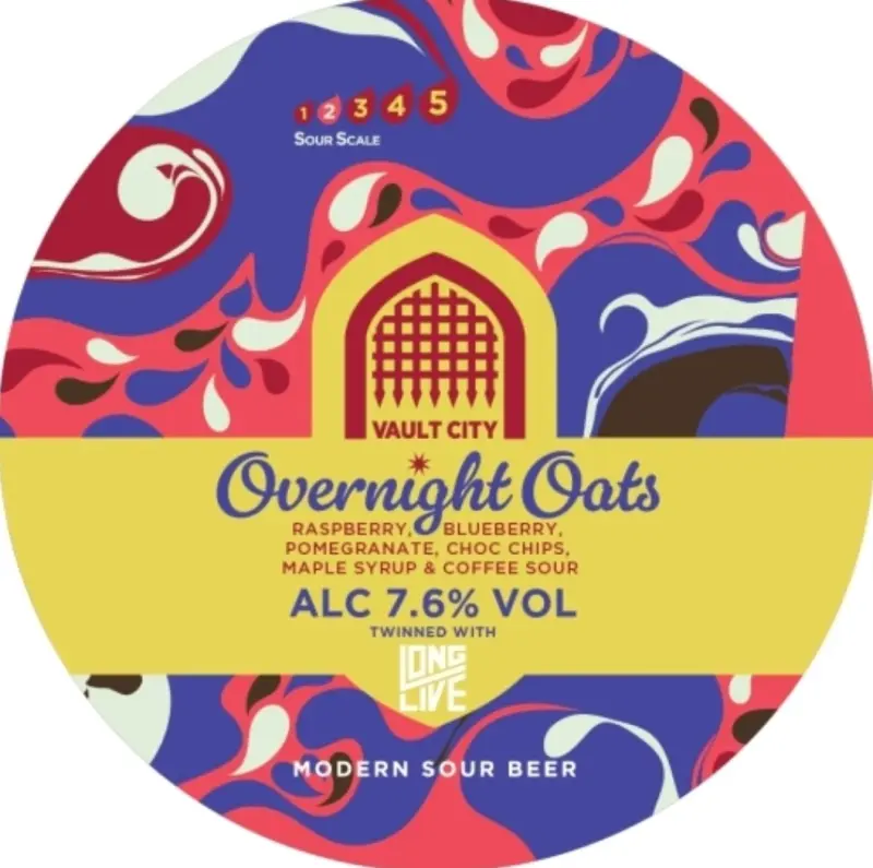 Vault City Overnight Oats - Raspberry, Blueberry, Pomegranate, Choc Chips, Maple Syrup & Coffee Sour