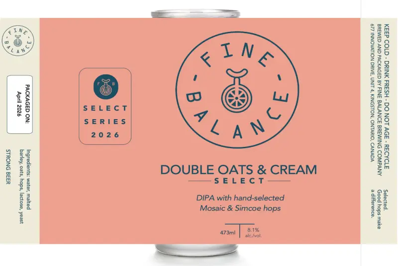 Fine Balance Brewing Company Double Oats & Cream: Select Mosaic & Simcoe