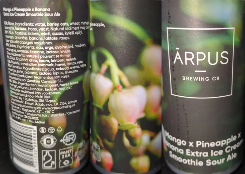 Ārpus Brewing Co. Mango x Pineapple x Banana Extra Ice Cream Smoothie Sour Ale