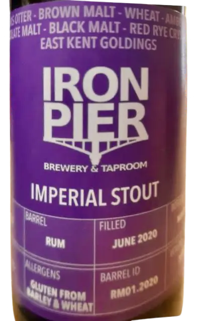 Iron Pier Brewery Imperial Stout - Rum Barrel