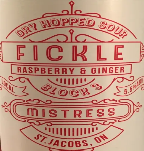 Block Three Brewing Company Fickle Mistress Raspberry and Ginger
