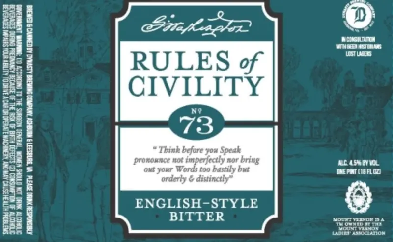 Dynasty Brewing Rules Of Civility #73 - English Bitter