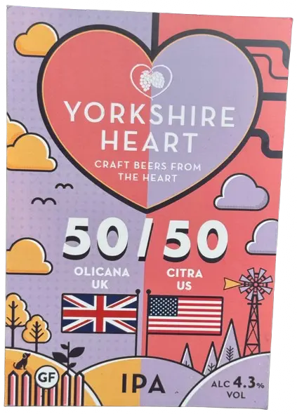 Yorkshire Heart Vineyard and Brewery 50 / 50 - Olicana Citra