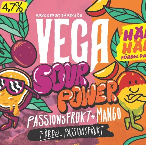 Vega Bryggeri Sour Power - Passionsfrukt + Mango