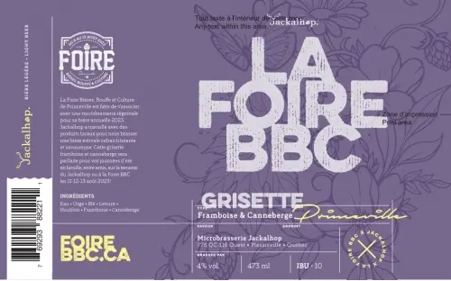 Microbrasserie Jackalhop La Foire BBC 2023 - Grisette