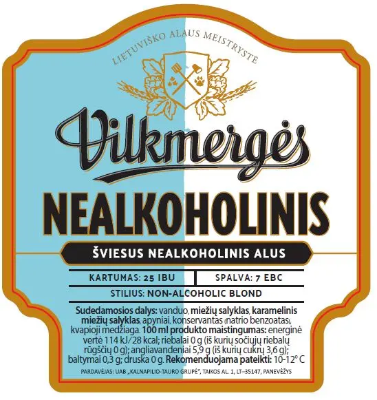 Vilkmerges Alus Nealkoholinis