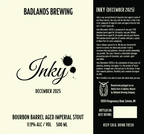 Badlands Brewing Company Inky (December 2025)