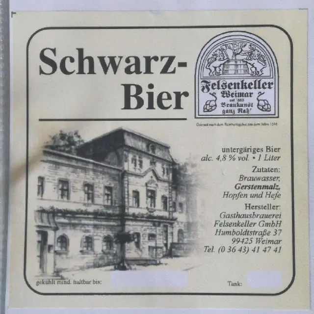 Gasthausbrauerei Felsenkeller (Deinhardt-Bräu) Schwarzbier