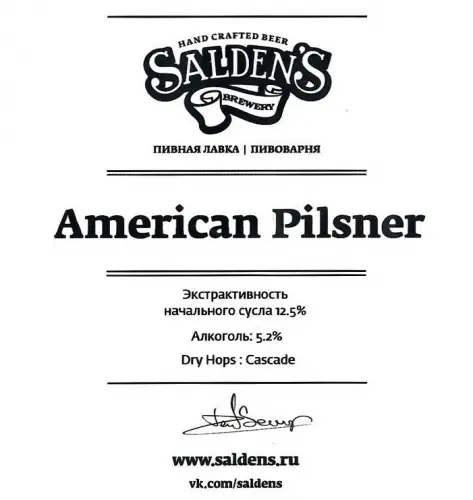 Salden's Brewery American Pilsner