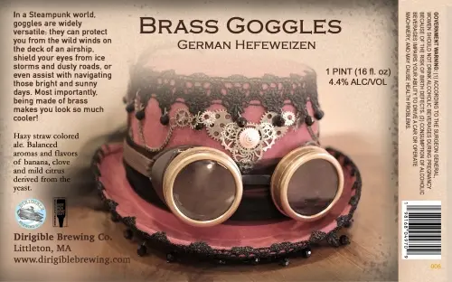 Dirigible Brewing Company Brass Goggles
