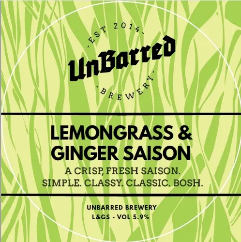 UnBarred Brewery Lemongrass & Ginger Saison
