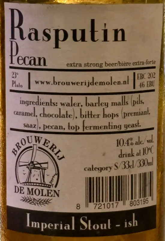 Brouwerij De Molen Rasputin Pecan