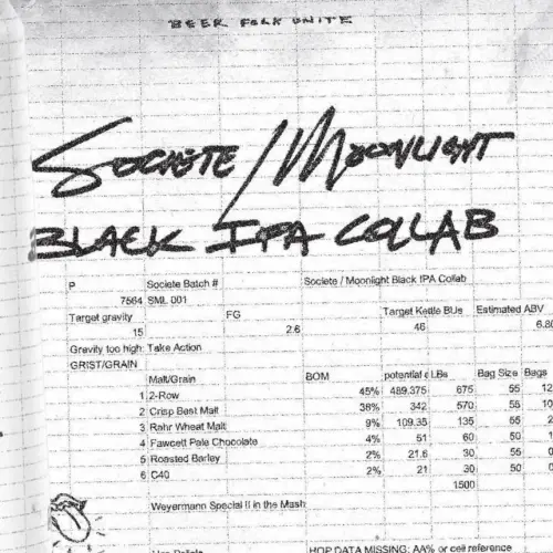 Societe Brewing Company Black IPA Collab