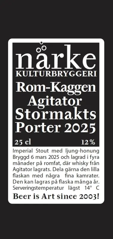 Närke Kulturbryggeri Rom-Kaggen Agitator Stormaktsporter (2025)