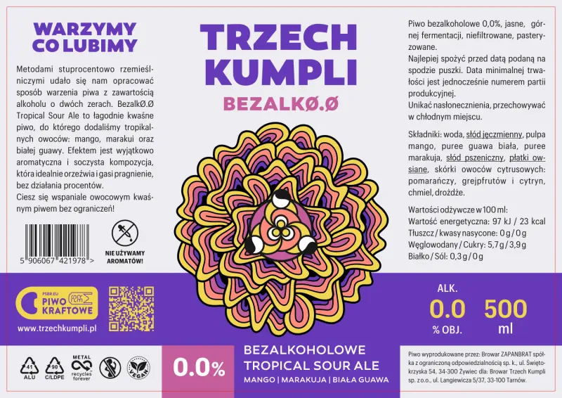 Browar Trzech Kumpli BezalkØ.Ø Tropical Sour Ale