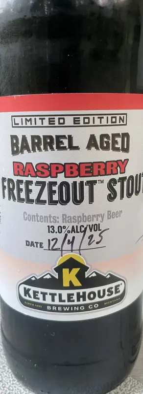 KettleHouse Brewing Company Barrel Aged Raspberry Freezeout Stout