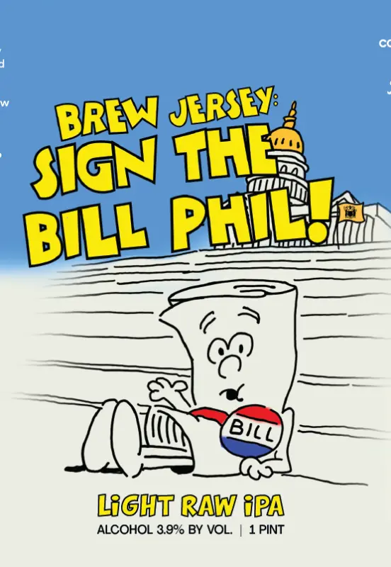 Eight & Sand Beer Company Brew Jersey: Sign the Bill Phil
