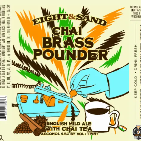 Eight & Sand Beer Company Chai Brass Pounder