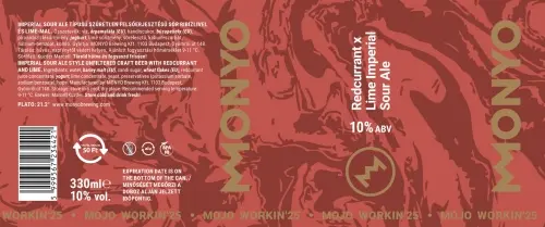 MONYO Brewing Co. MOJO WORKIN'25: Redcurrant x Lime Imperial Sour Ale