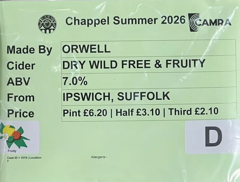Orwell Cider Wild, Free & Fruity - Dry