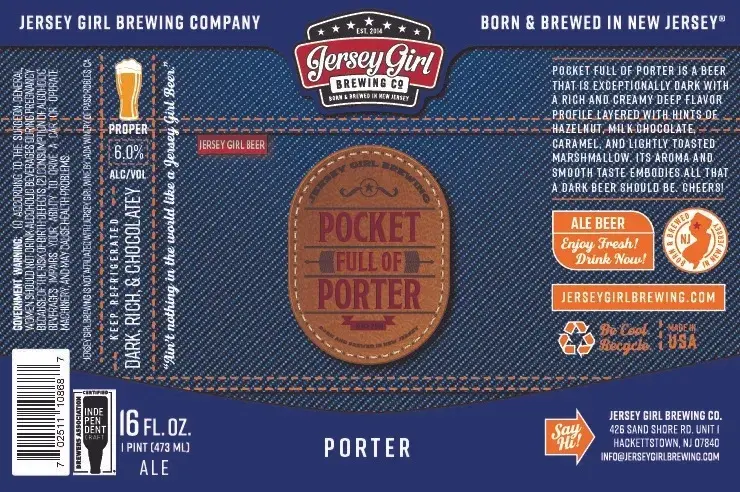 Jersey Girl Brewing Company Pocket Full of Porter