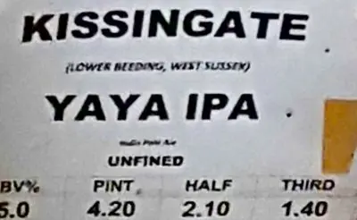 Kissingate Brewery Yaya IPA