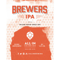 All In Brewing Brewers IPA Nelson Sauvin Single Hop