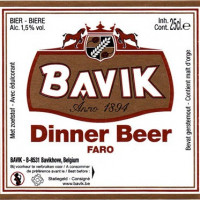 Brouwerij De Brabandere Bavik Dinner Beer Faro