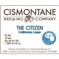 Cismontane Brewing Citizen California Lager
