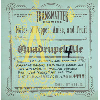 Transmitter Brewing A4 Quadruple Ale (with Star Anise, Black Pepper and Grains of Paradise)