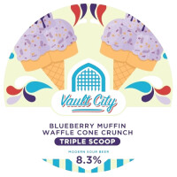 Vault City Blueberry Muffin Waffle Cone Crunch Triple Scoop