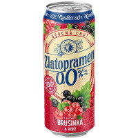 Heineken Česká Republika (Královský Pivovar Krušovice) Zlatopramen Radler 0,0% Brusinka & Rybíz