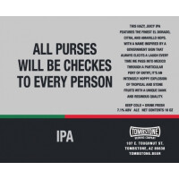 Tombstone Brewing Company All Purses Will Be Checkes To Every Person