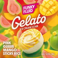 Funky Fluid Gelato: Pink Guava Mango Sticky Rice