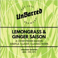 UnBarred Brewery Lemongrass & Ginger Saison