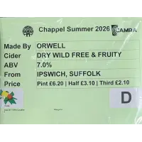 Orwell Cider Wild, Free & Fruity - Dry