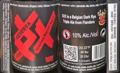 Dorain's photo of XXX Rye Triple Reserva (Bourbon Barrel Aged) (2022)