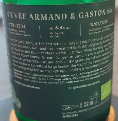 Rubin77's photo of Oude Geuze Cuvée Armand & Gaston (season 23|24) Blend No. 29