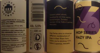 Basementonline's photo of Hop Series: Hazy IPA (Citra, Sabro Lupomax, Motueka)